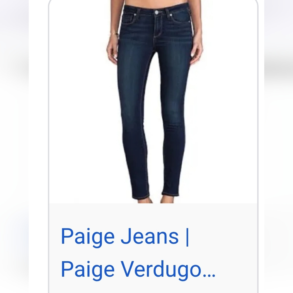 PAIGE Verdugo Ankle Dark Blue Skinny Jeans Size 26